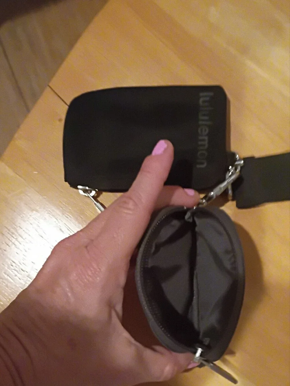 lululemon athletica Black Wrist Strap with Dual Pouches